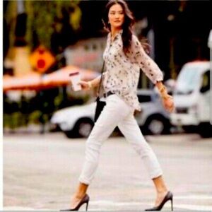 White Cabi slim boyfriend in white